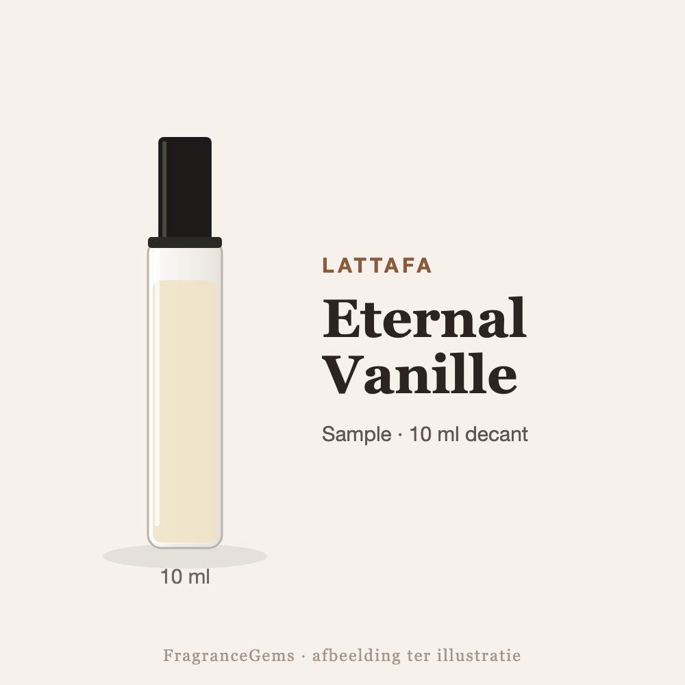 Lattafa Eternal Vanille sample – 10 ml decant in glazen sprayflesje