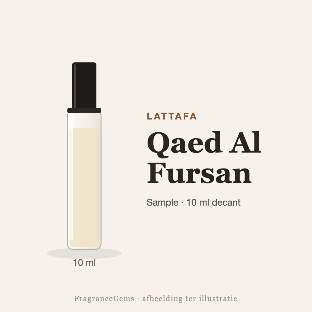 Lattafa Qaed Al Fursan sample – 10 ml decant in glazen sprayflesje